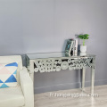 Table de console de point rond miroir transparent